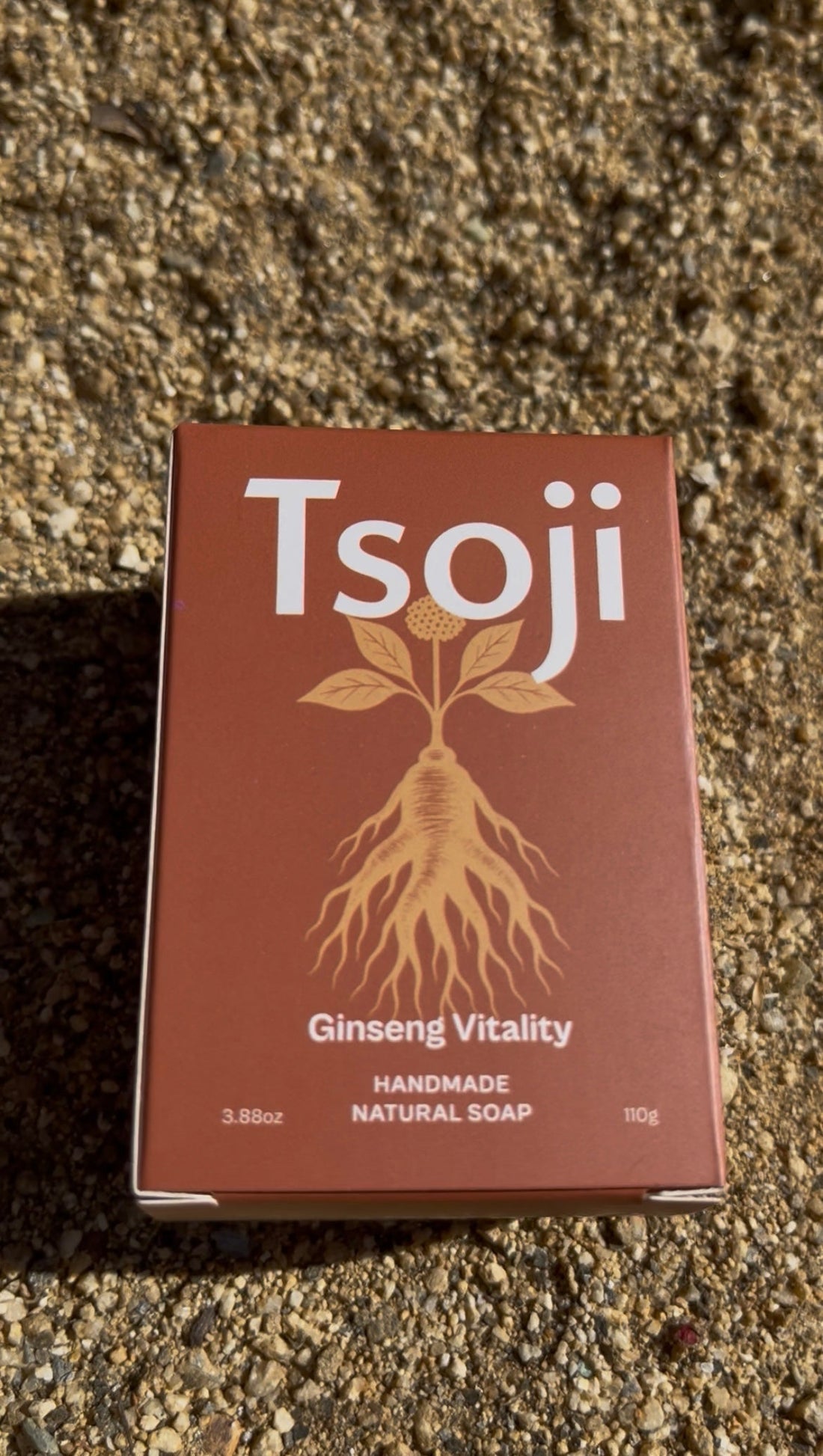 Tsoji-ginseng-vitality-bar-soap-on-sand-rooted-resilience