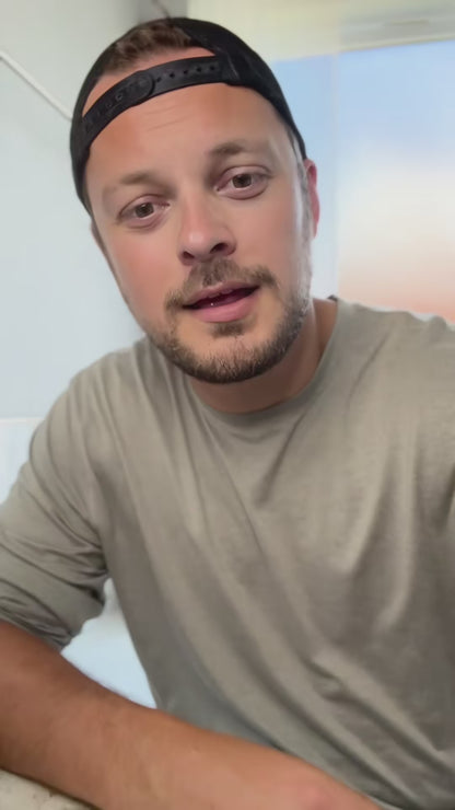 A man talks to the camera about the benefits of Tsoji 72% Olive handmade all natural soap